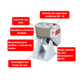 Amassadeira Masseira 15kg Semi Rapida Industrial Bivolt AM15 Gpaniz