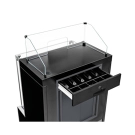 Balcão Caixa Vitrine Neutra Preto 75cm Aurora PXA-075R PR Gelopar