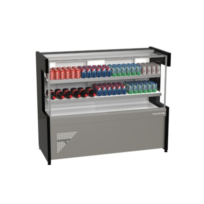 Balcão Refrigerado 1,25m 2 Placas Fria Vidro Reto New Premium Polofrio