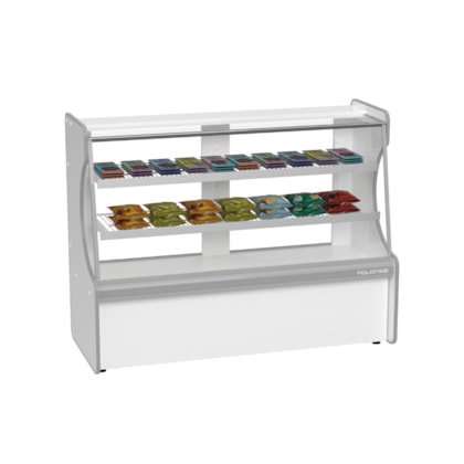 Balcão Vitrine Expositor 1,25m com iluminação Seco Classic Polofrio