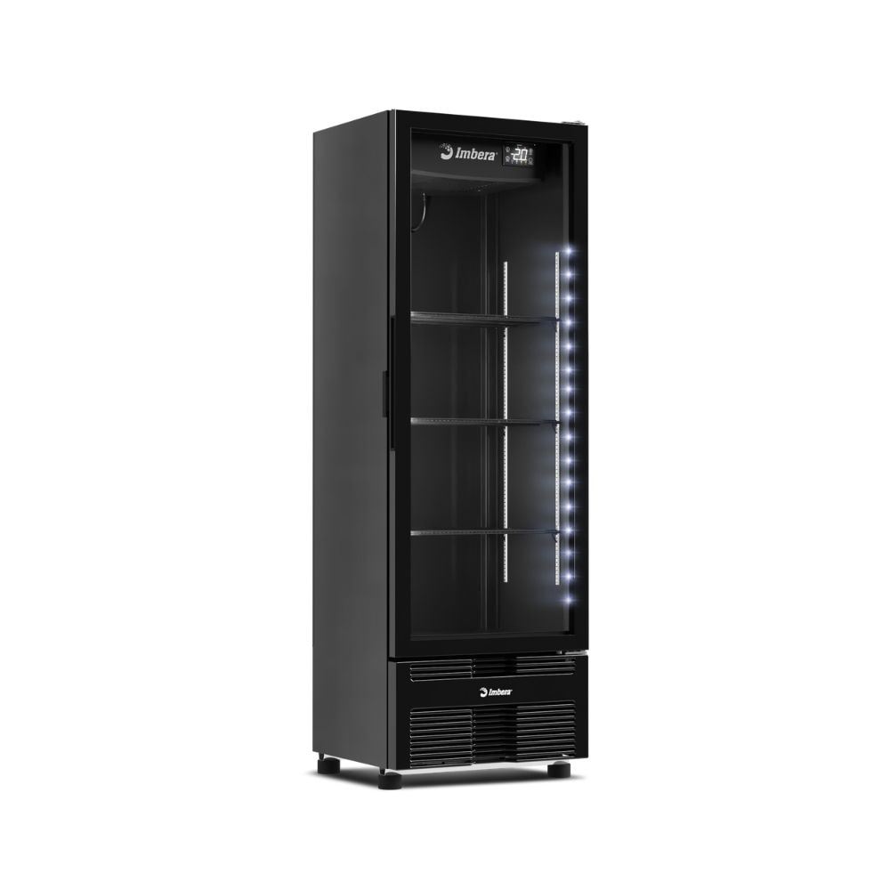 Geladeira Expositor Vertical 393L Full Black Preta Inverter VRS13
