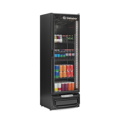 Expositor Refrigerado de Bebidas 445L All Black Bivolt GRV-45 BIN LB Gelopar
