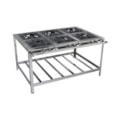 Fogão Industrial 6 Bocas 40x40 Central Aço Inox...