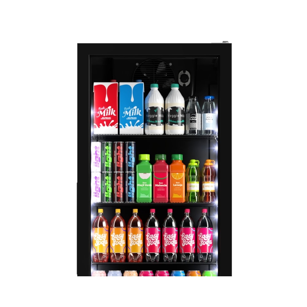Geladeira Expositor Vertical 393L Full Black Preta Inverter VRS13