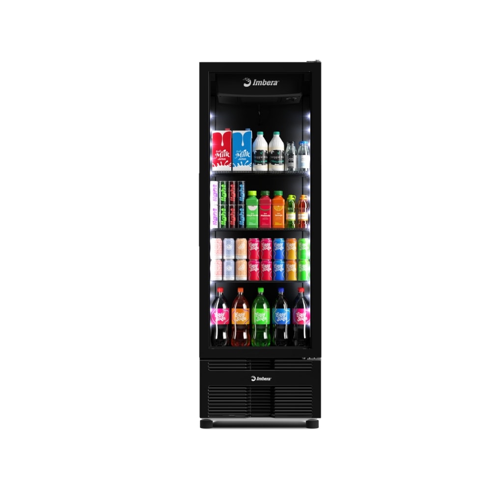 Geladeira Expositor Vertical 485L Full Black Preta VRS16 Imbera