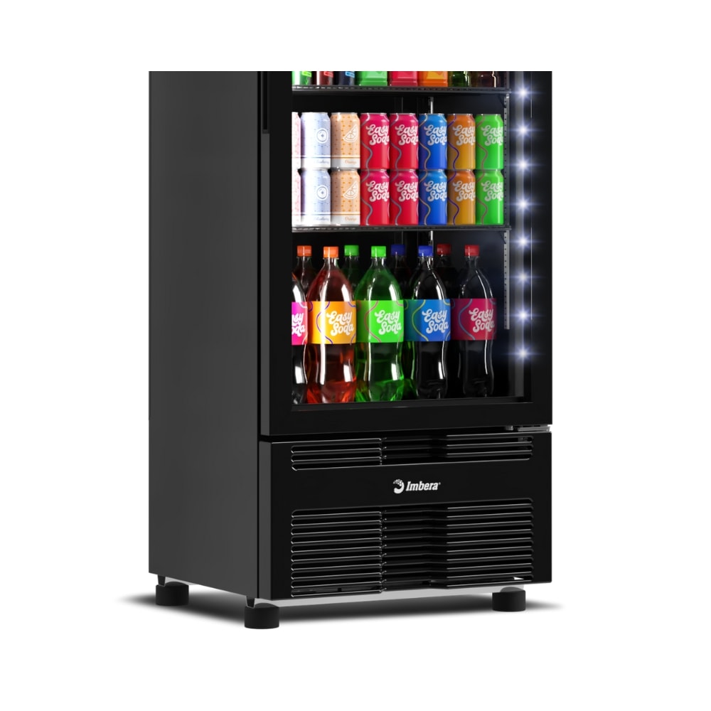 Geladeira Expositor Vertical 485L Full Black Preta VRS16 Imbera