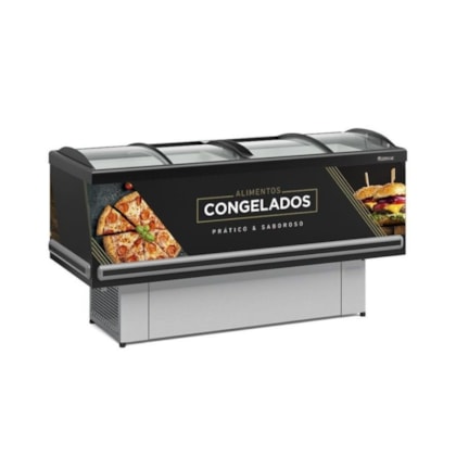 Ilha para Congelados 1,90m Vidro Curvo GESV-190 C PR Gelopar
