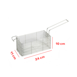 Peneira Cesto para Fritura 24x11x10 Malha Fechada Inox