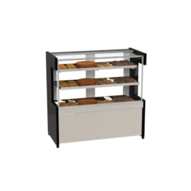 Vitrine Estufa Quente 85cm 9 bandejas Preta New Premium PoloFrio