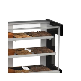 Vitrine Estufa Quente 85cm 9 bandejas Preta New Premium PoloFrio